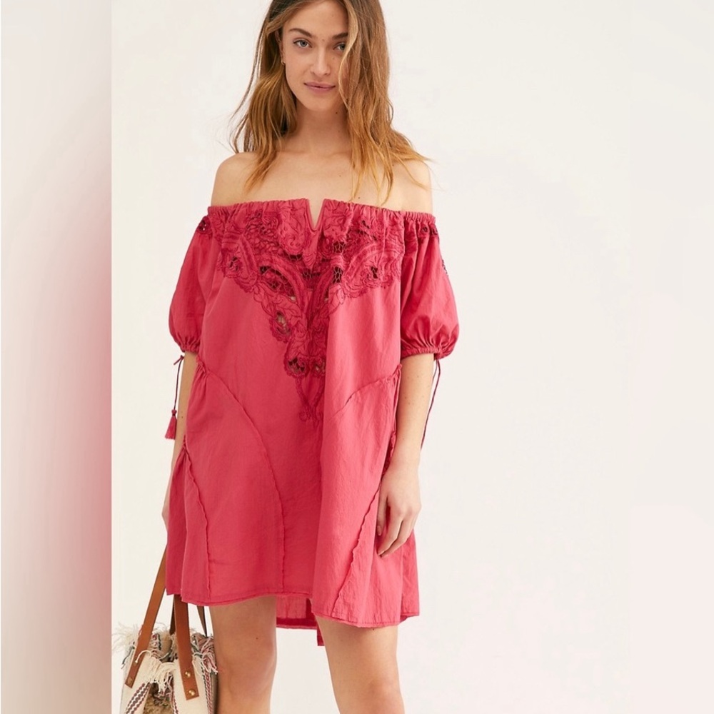 Free People ‘Sunbeat’ Off-the-Shoulder Mini Dress Size Small